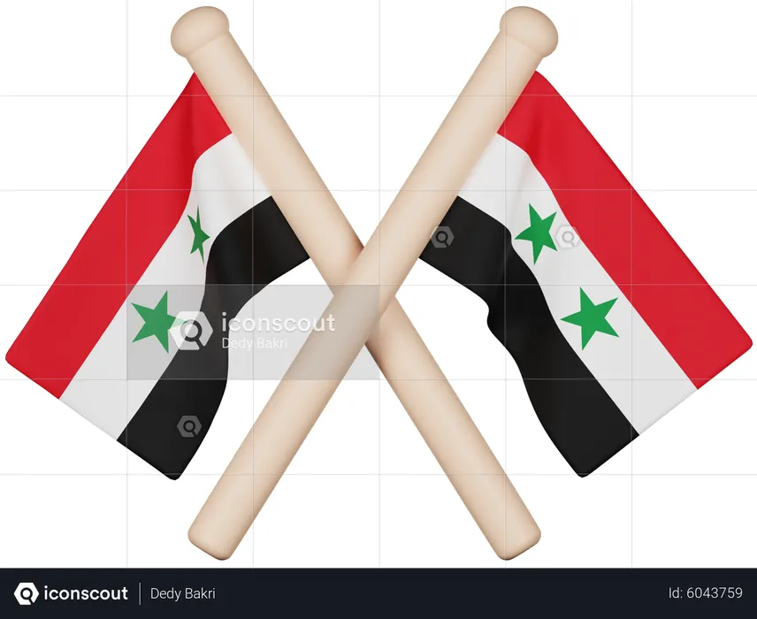 Syria Flag Flag 3D Icon