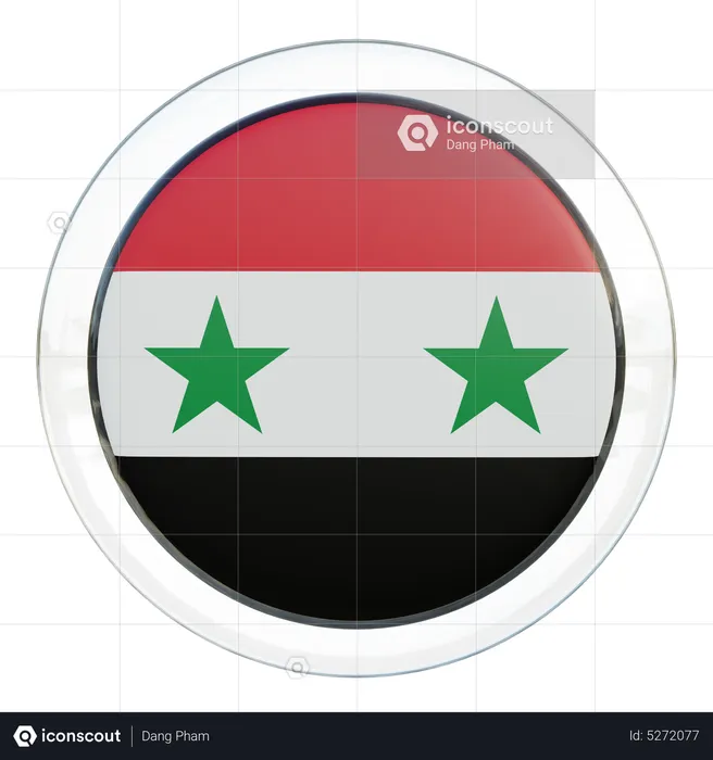 Syria Round Flag Flag 3D Icon