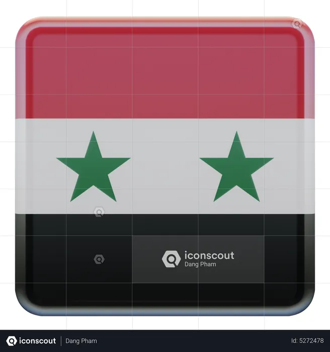 Syria Square Flag Flag 3D Icon