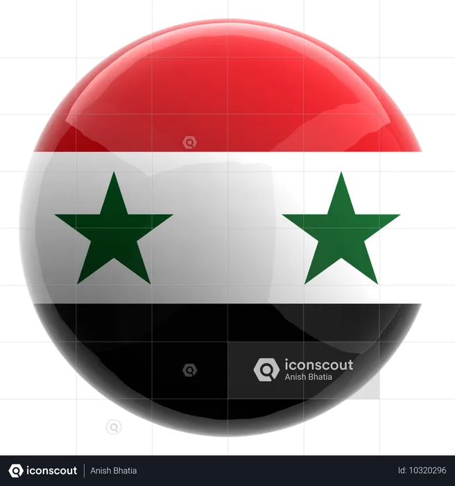 Syrian Arab Republic Flag 3D Icon