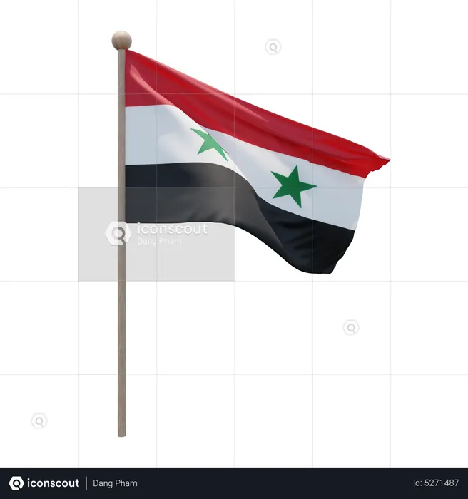 Mât de drapeau de la Syrie Flag 3D Icon