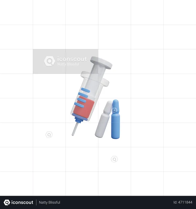 Syringe And Ampoules  3D Icon