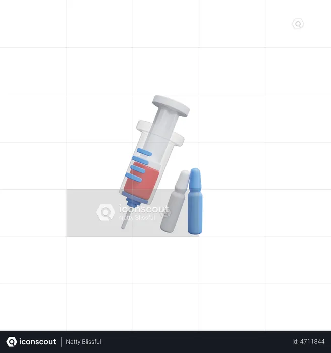 Syringe And Ampoules  3D Icon