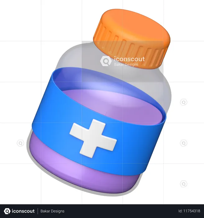 Syrup Bottle  3D Icon
