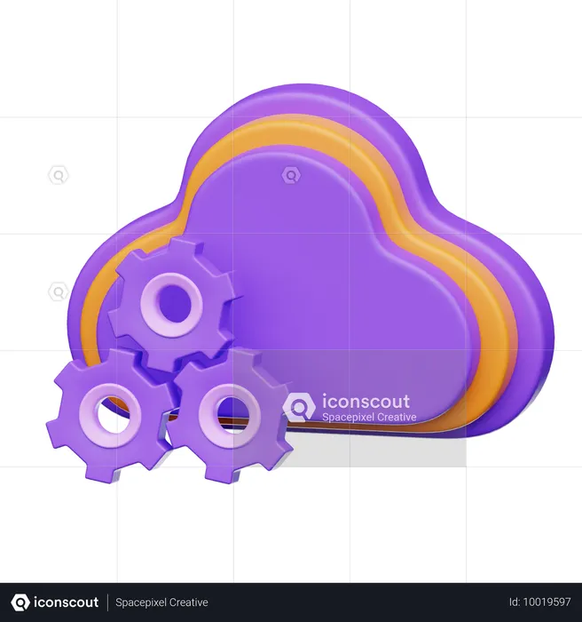 System Cloud Computing  3D Icon