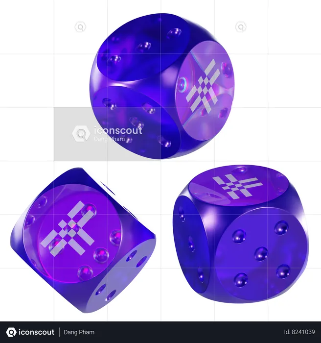 T Glass Dice Crypto  3D Icon