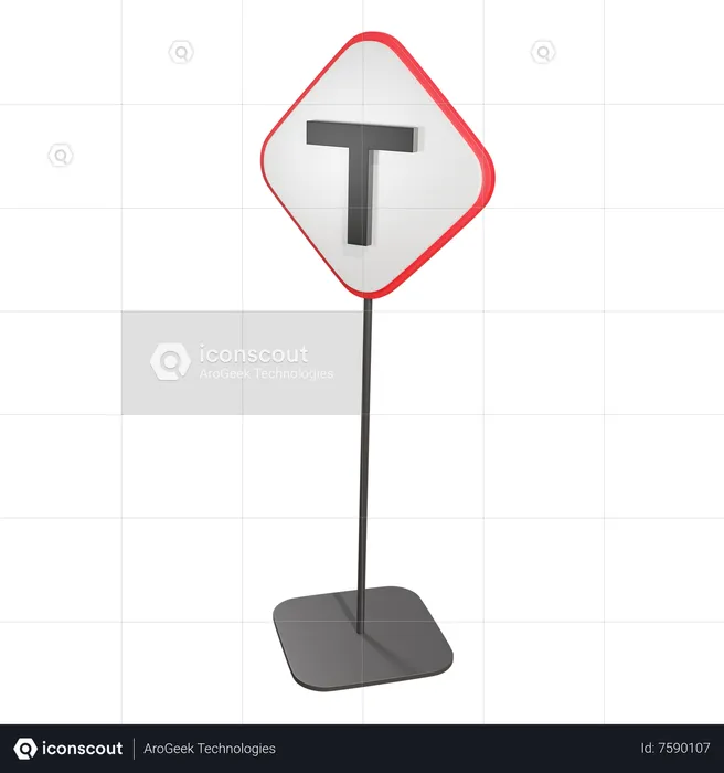 T Intersection  3D Icon