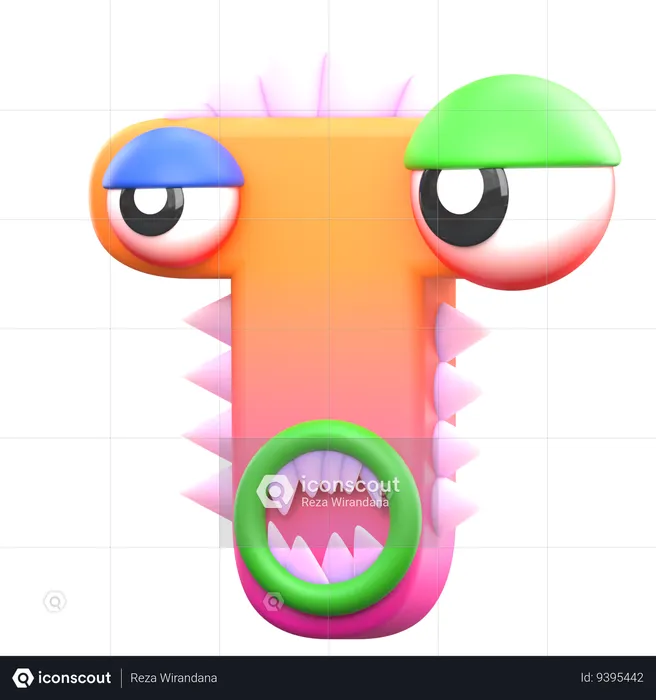 T Monster Alphabet  3D Icon
