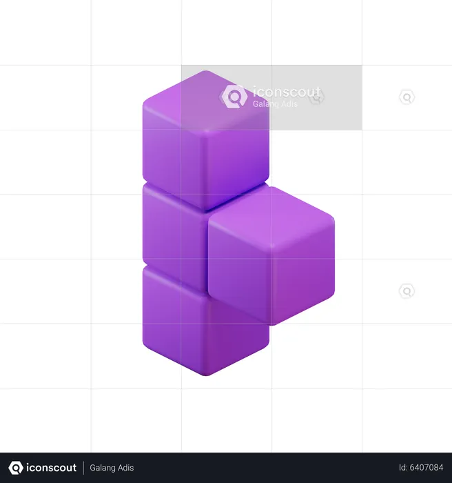 T-Shape Tetris Block  3D Icon