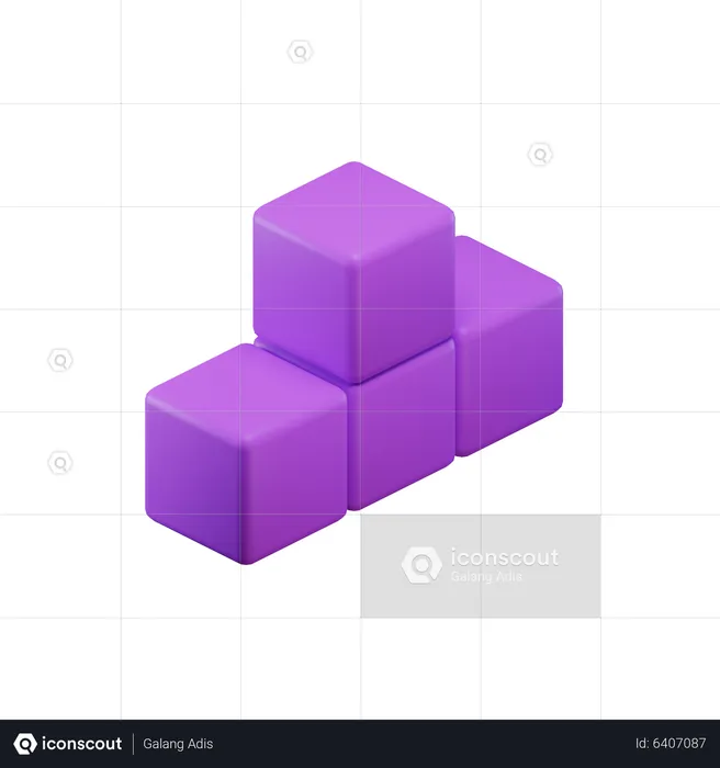 T-Shape Tetris Block  3D Icon