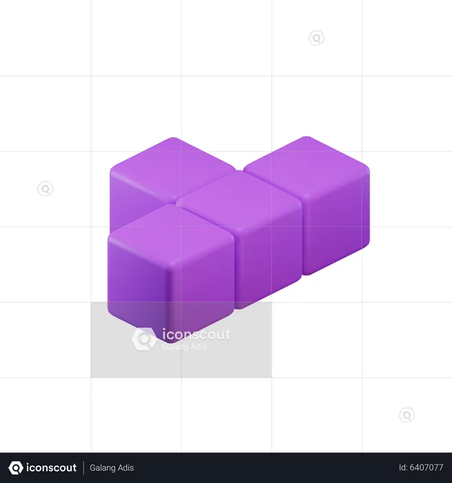 T-Shape Tetris Block  3D Icon