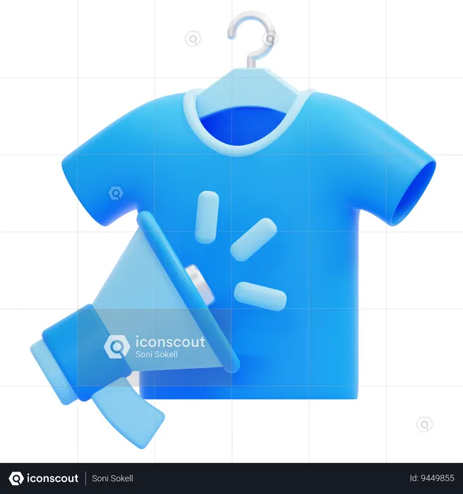 T-shirt and Megaphone  3D Icon