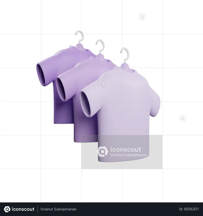 T-shirt with hanger  3D Icon