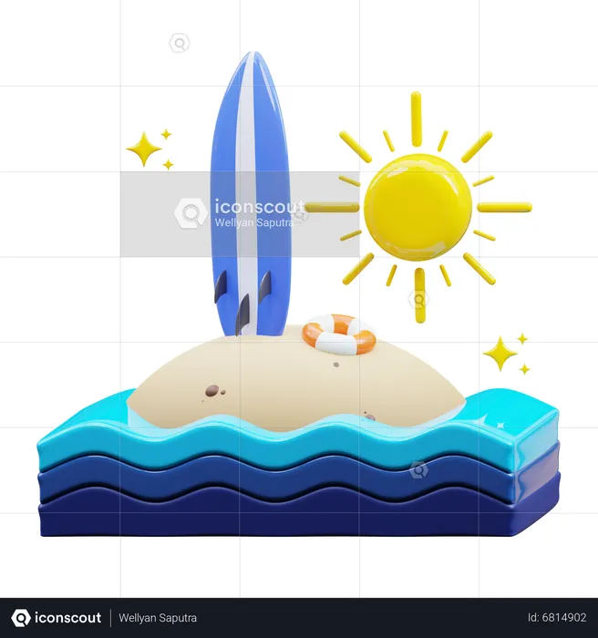 Tabla de surf  3D Icon