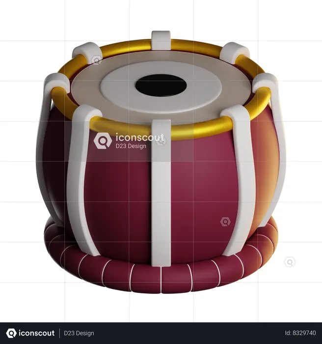 Tabla Drum  3D Icon