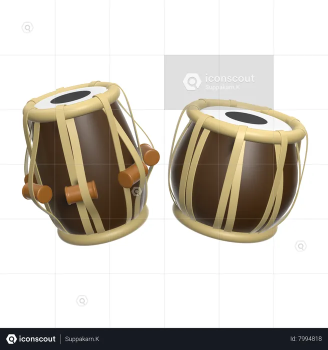 Tabla Drums  3D Icon
