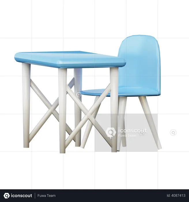 Table And Chair  3D Illustration