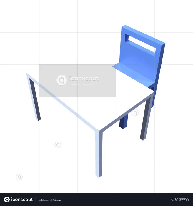 Table And Chair  3D Icon