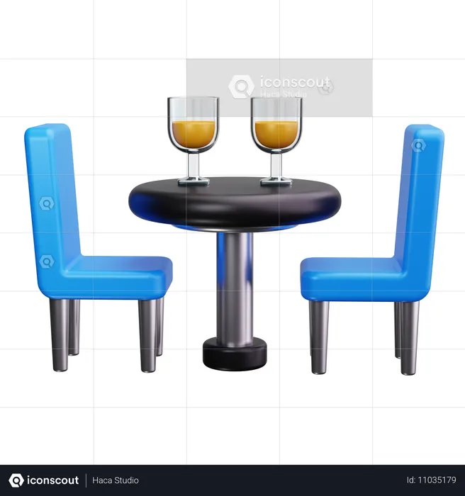 Table Chair  3D Icon