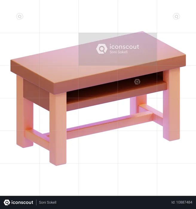 Table en bois  3D Icon