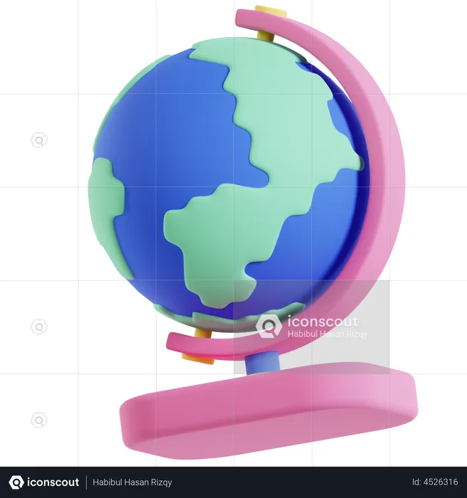Table Globe  3D Illustration
