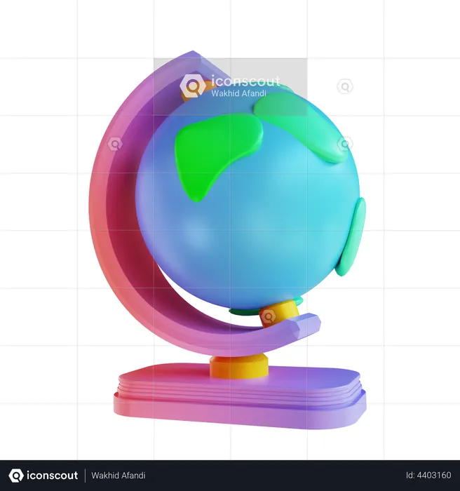 Table Globe  3D Illustration