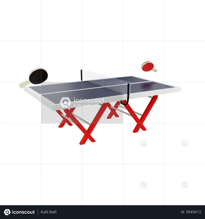 Table tennis  3D Illustration