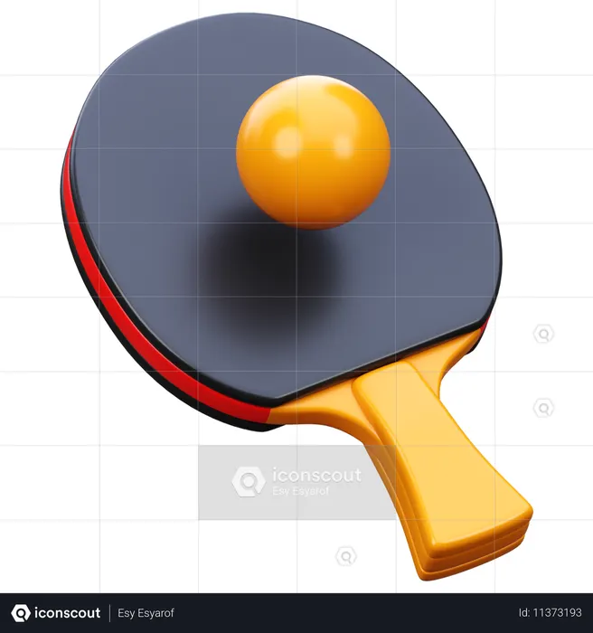 탁구 배트  3D Icon