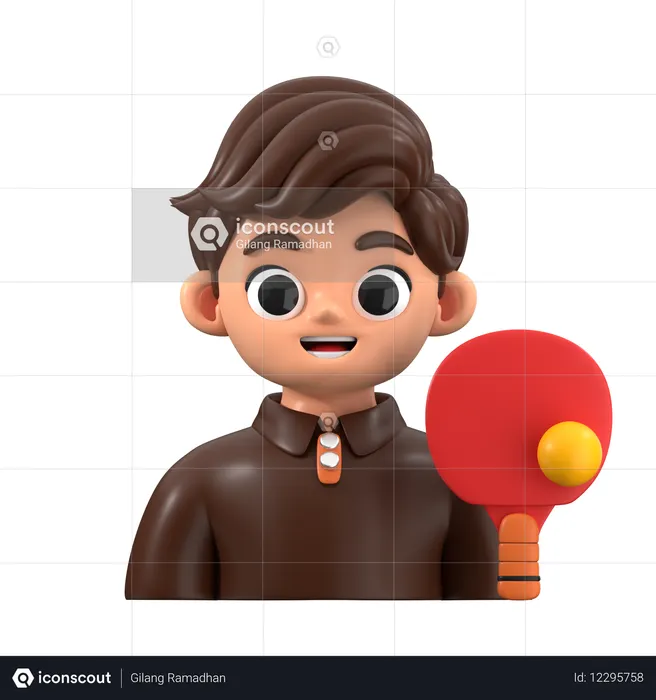 Table Tennis Player Avatar  3D Icon
