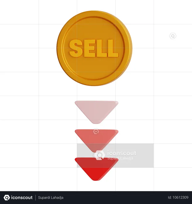 Tableau de bord de trading avec options de vente  3D Icon