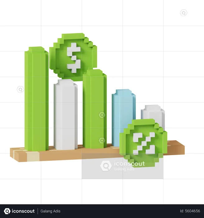 Tableau des pertes financières  3D Icon