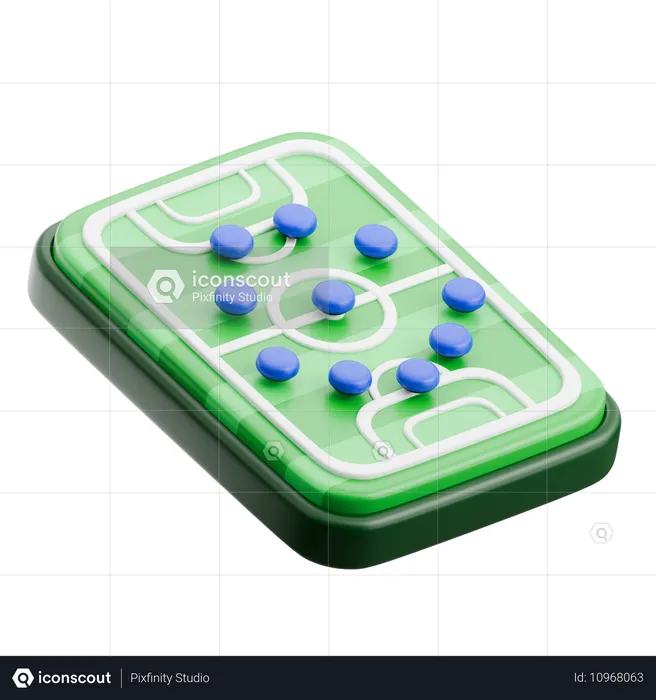 Tablero de estrategia de futbol  3D Icon