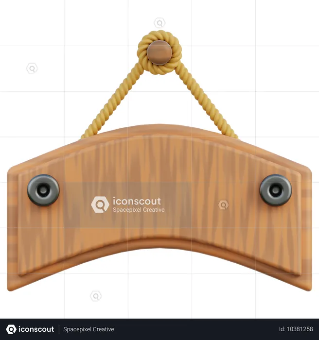 Tabla de madera colgante  3D Icon