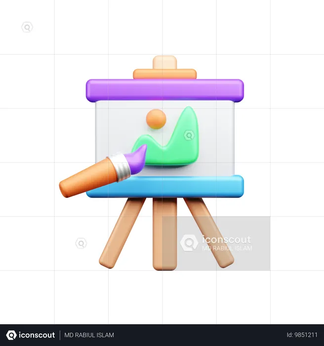 Tablero de pintura  3D Icon