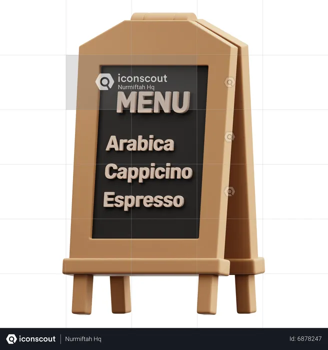 Tablero de menú de café  3D Icon