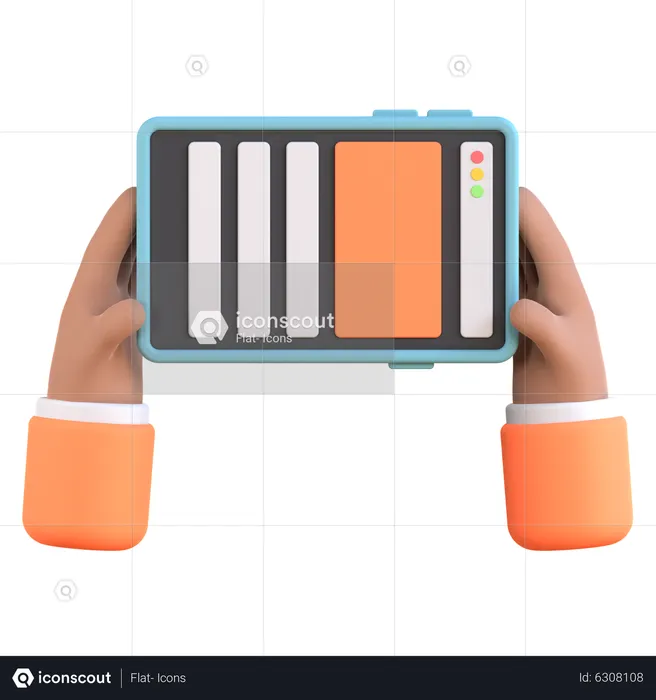 Mão segurando o tablet  3D Icon
