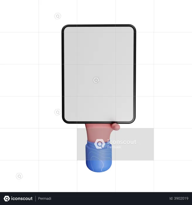 Tablet holding gesture  3D Illustration