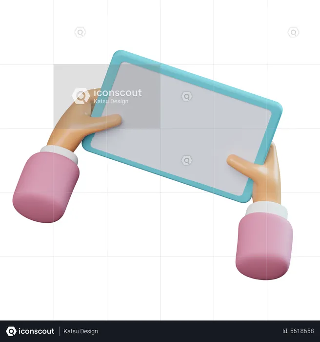 Tablet Holding Hand Gesture  3D Icon