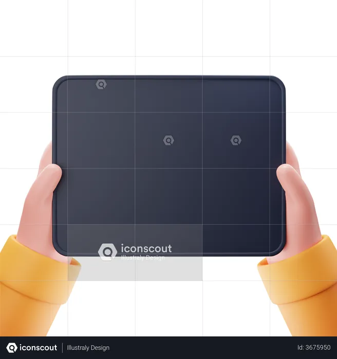 Tablet In hand  3D Illustration