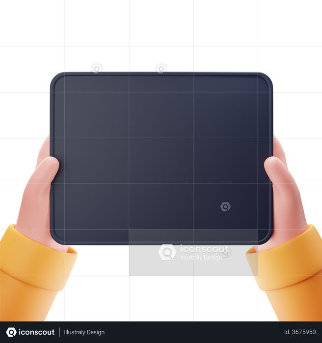 Tablet In hand 3D Illustration