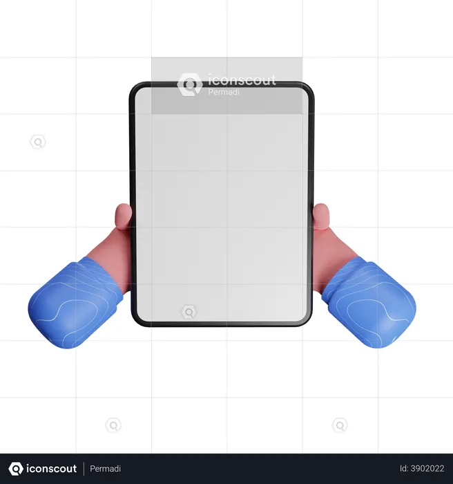 Tablet In hand  3D Illustration