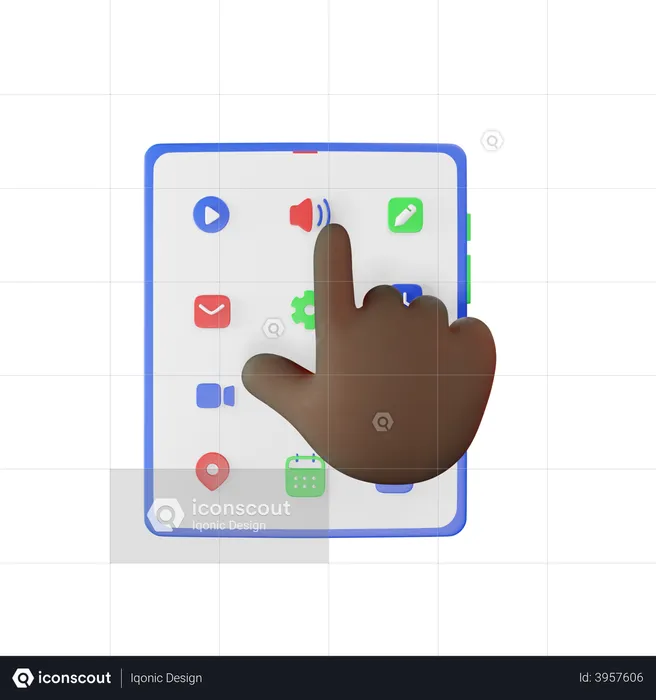 Tablet Touch Gesture  3D Illustration