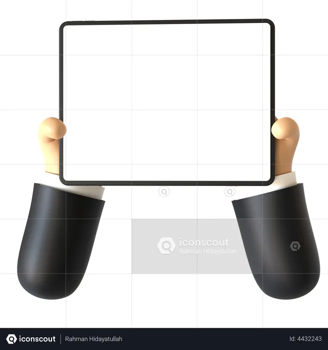 Tablet-Touch-Handgeste  3D Illustration