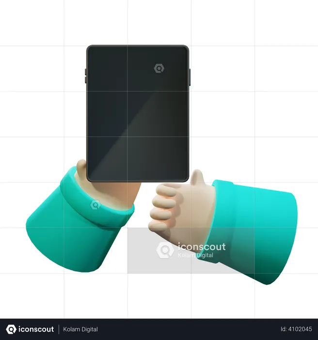 Tablet using gesture  3D Illustration