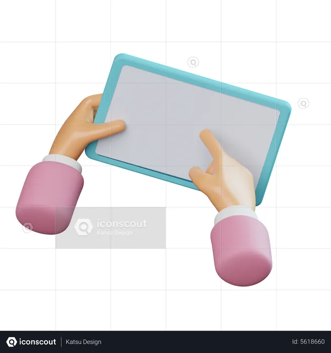 Tablette utilisant un geste de la main  3D Icon