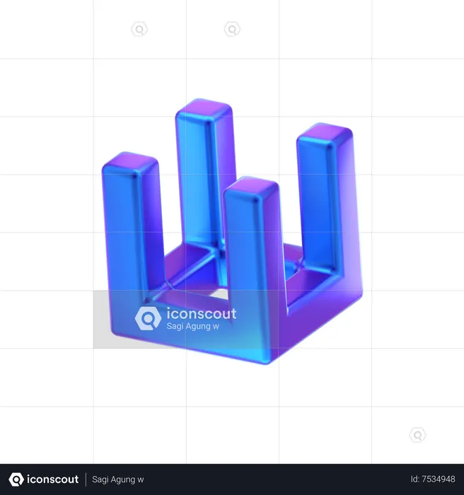 Forme abstraite de tabouret  3D Icon