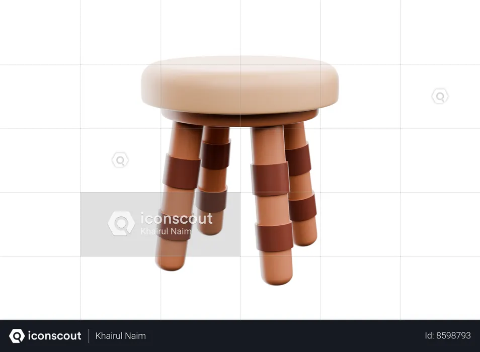 Tabouret rond  3D Icon