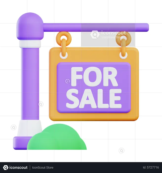 Placa de venda para venda  3D Icon