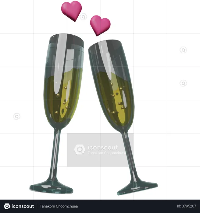 Taça de champanhe  3D Icon