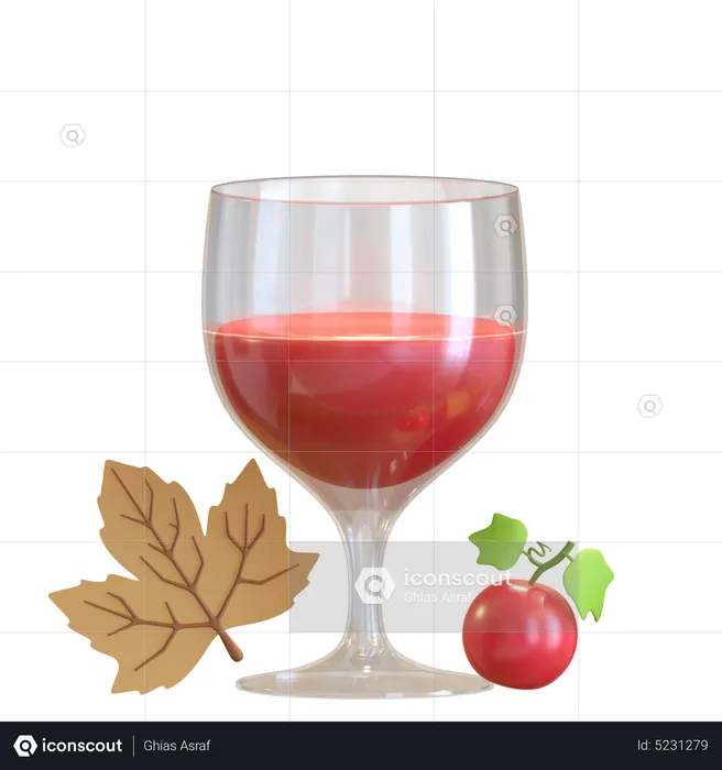 Copo de vinho  3D Icon